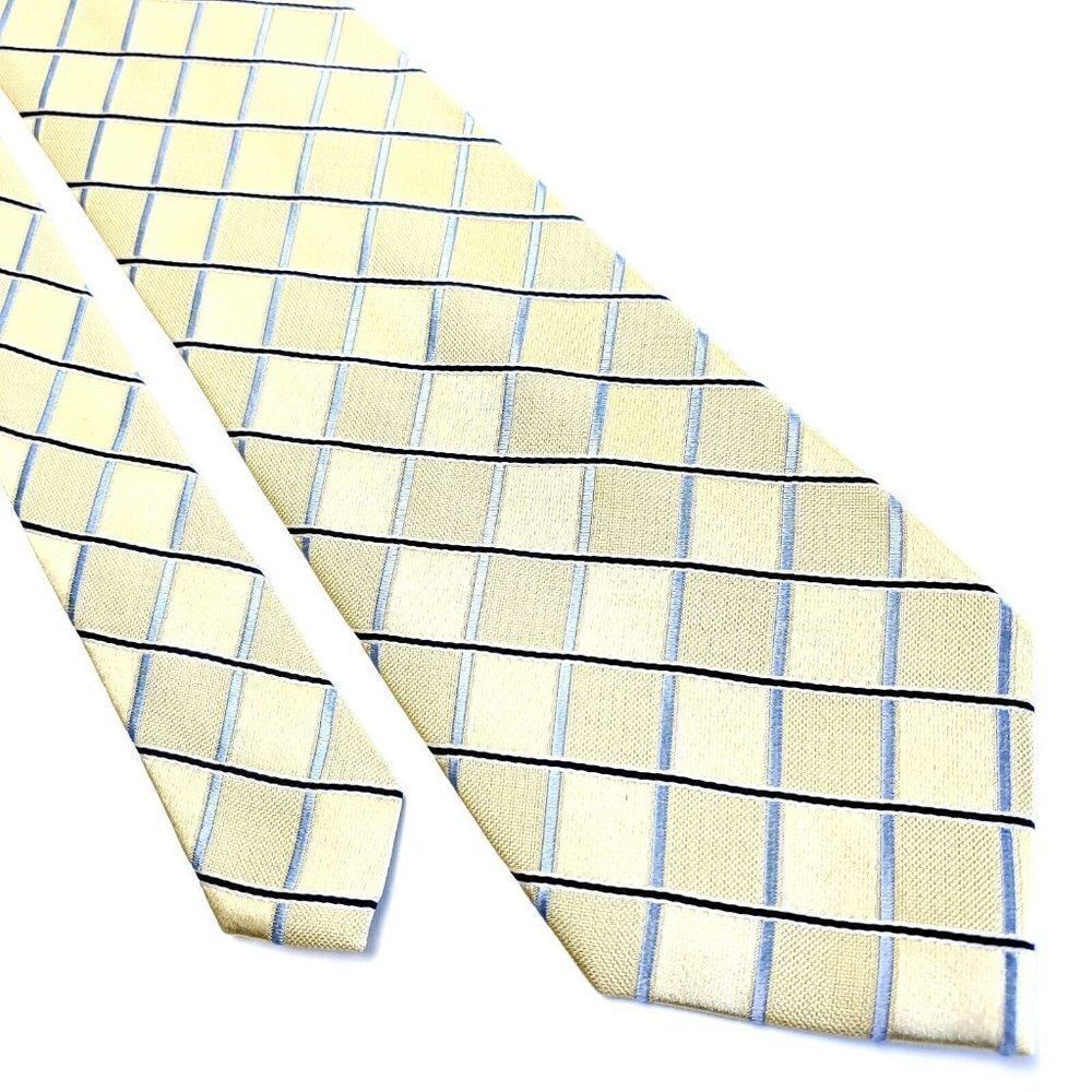 IZOD Yellow Silk Tie Woven Check‎